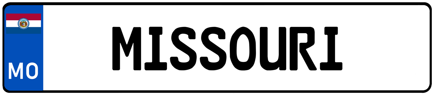 Missouri European License Plate