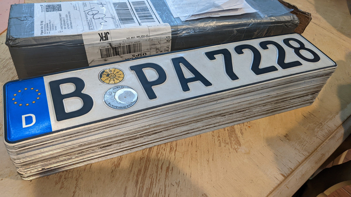 Used german license plates have arrived ! – GermanPlateGuy