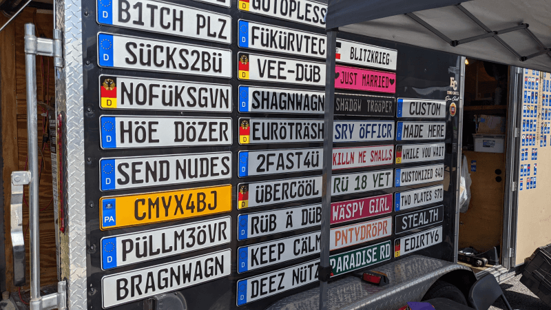 German Plate samples on the europlates trailer