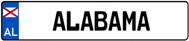 Alabama European License Plate