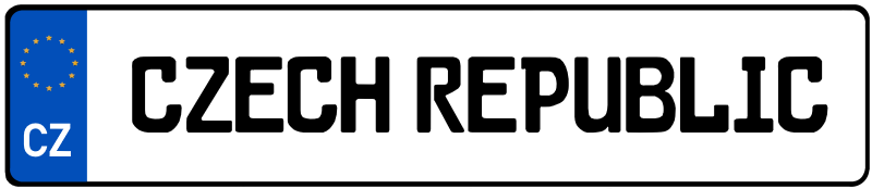 Czech Republic European License Plate