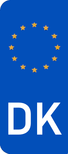 Denmark Euro License Plate