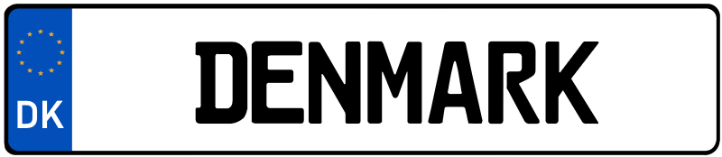 Denmark European License Plate