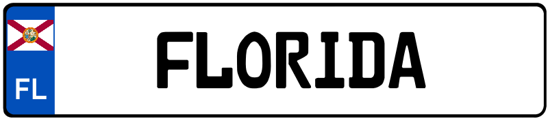 Florida Style European License Plate