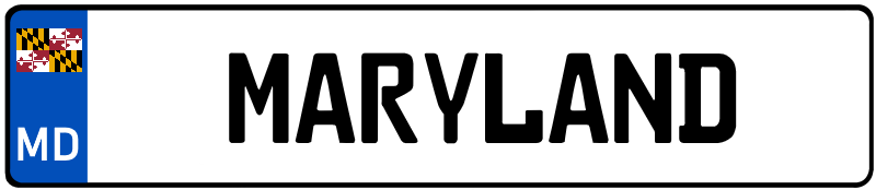 Maryland Euro License Plate