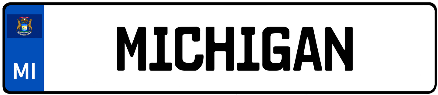Michigan European License Plate