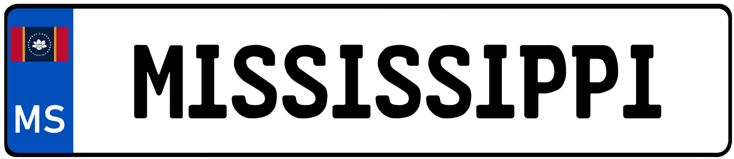 Mississippi European License Plate
