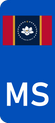 Mississippi flag Europlate
