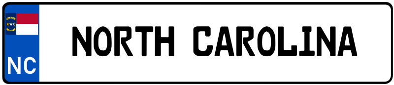 North Carolina Euro License Plate