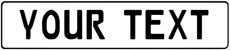 Plain White German License Plate