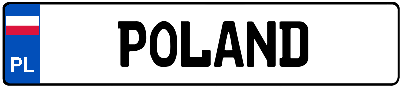 Poland Flag License Plate