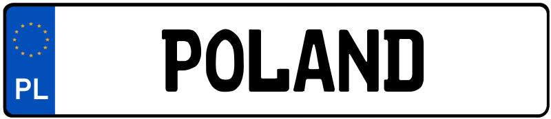 Poland European License Plate