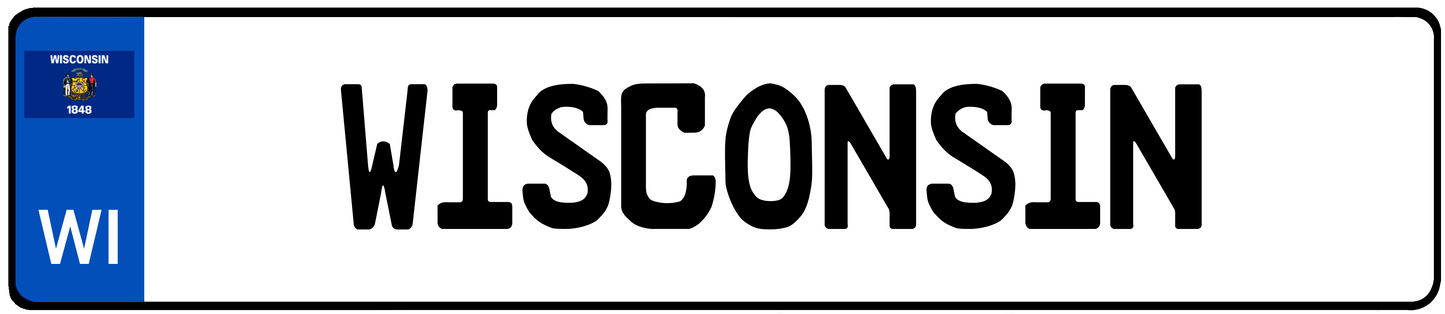 Wisconsin European License Plate
