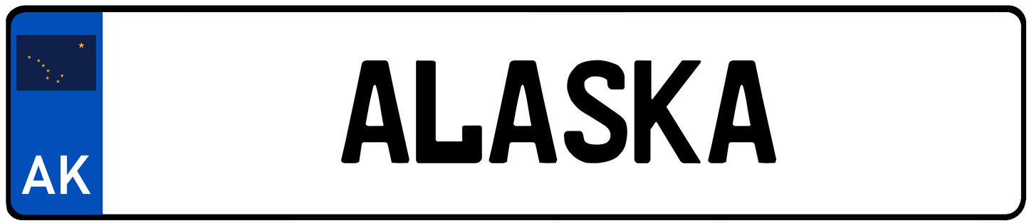 Alaska European License Plate