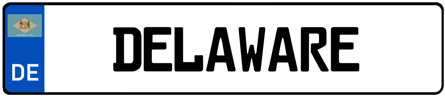 Delaware Euro License Plate