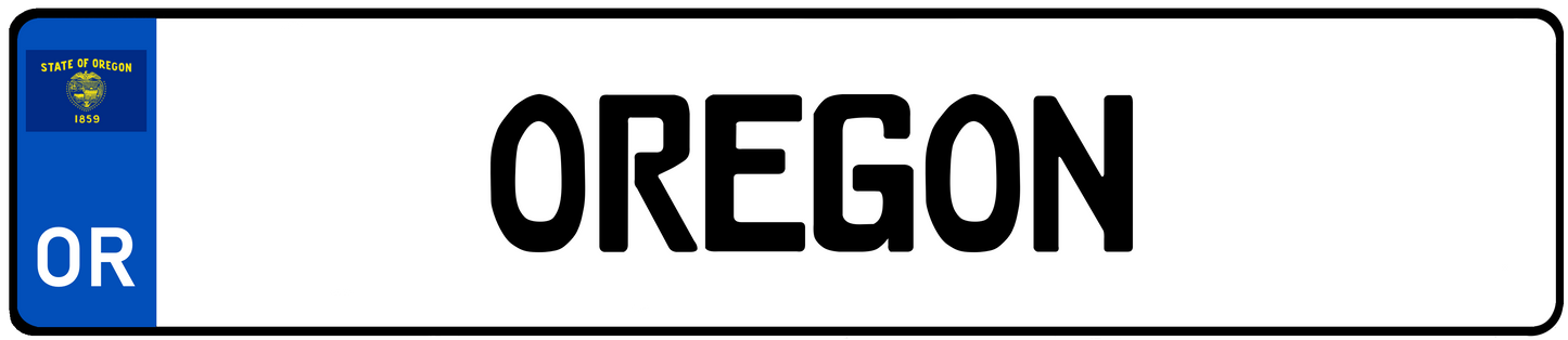 Oregon European License Plate