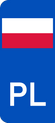 Poland Flag License Plate