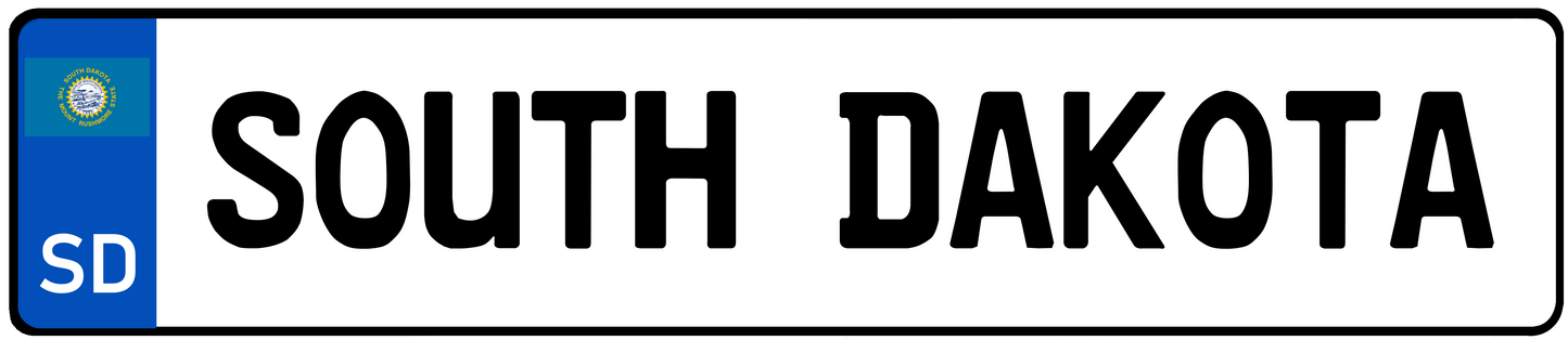 South Dakota European License Plate