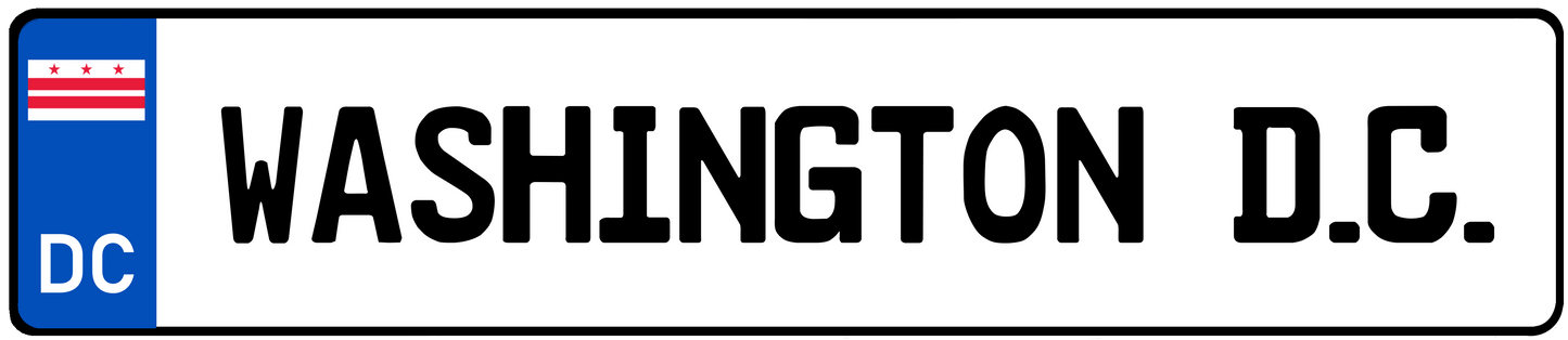 Washington DC European License Plate